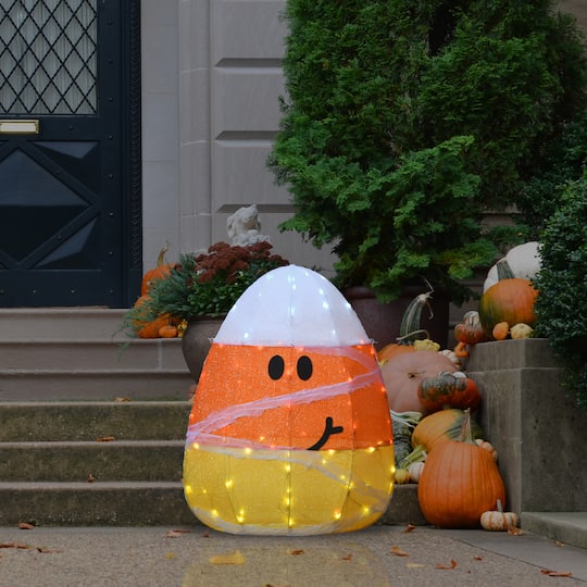 28" Pre-Lit Candy Corn Mummy